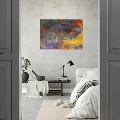 Water Lily Pond, Evening left panel - claude monet Brushed Aluminum Print - 70x100 cm / 28x40 inches | claude monet Aluminum Print | claude monet Prints