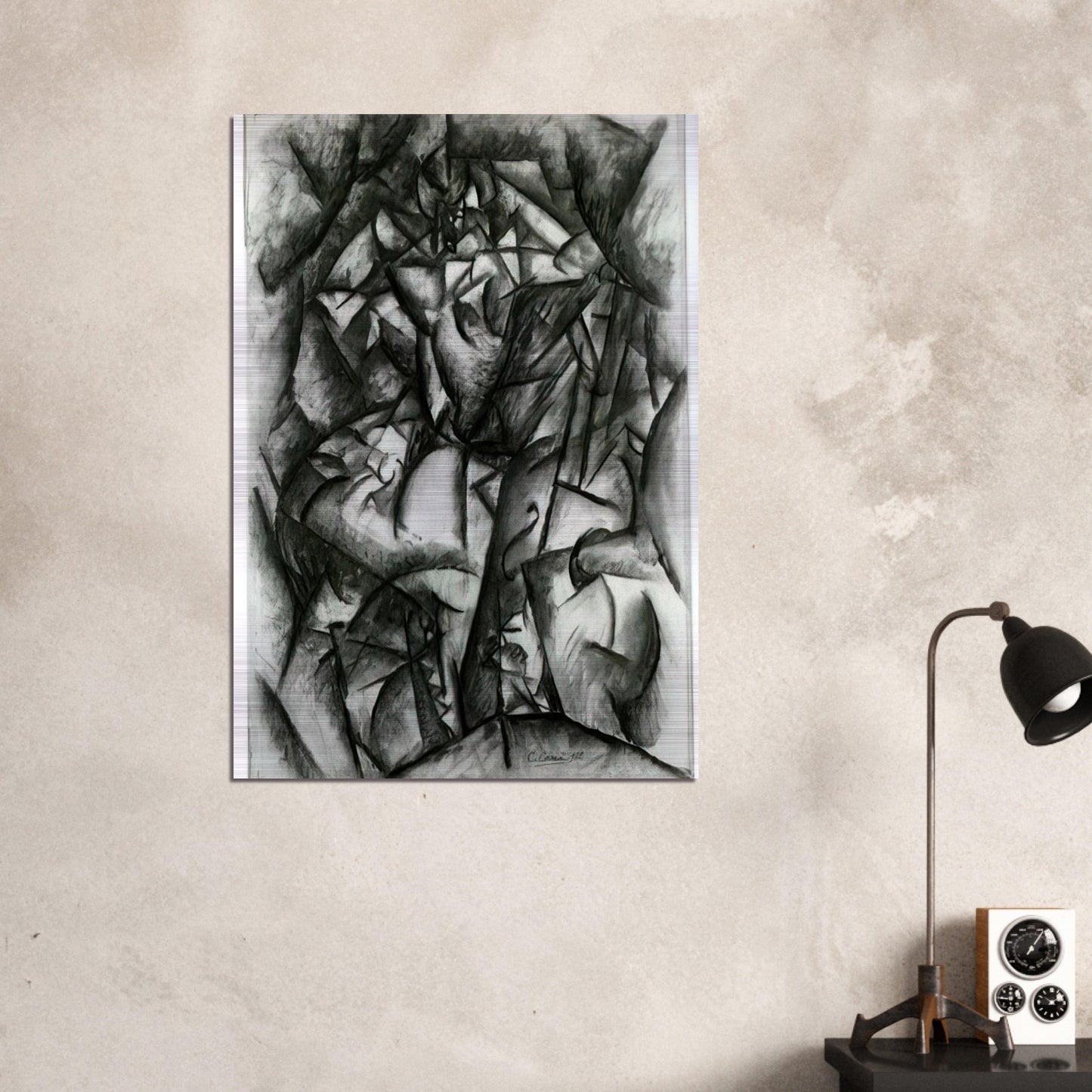 CONCERT CAFE 1912 - Carlo Carra Brushed Aluminum Print - 70x100 cm / 28x40 inches | Carlo Carra Aluminum Print | Carlo Carra Prints