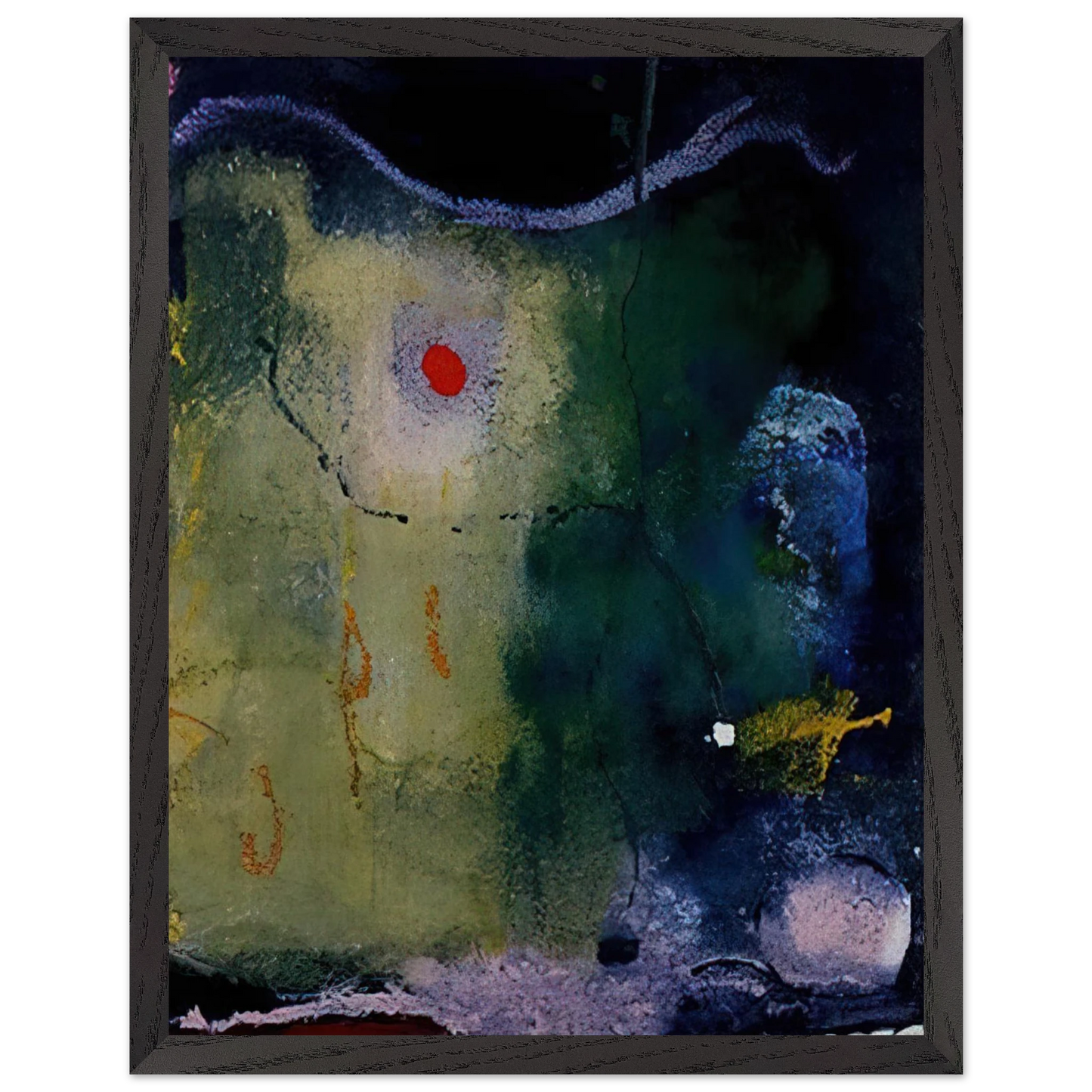 Helen Frankenthaler - The Other Side of the Moon - 1995 Wall art - 15x20 cm / 6x8 inches - Premium Wooden Framed Poster With Fine Art Paper-canvas - White frame