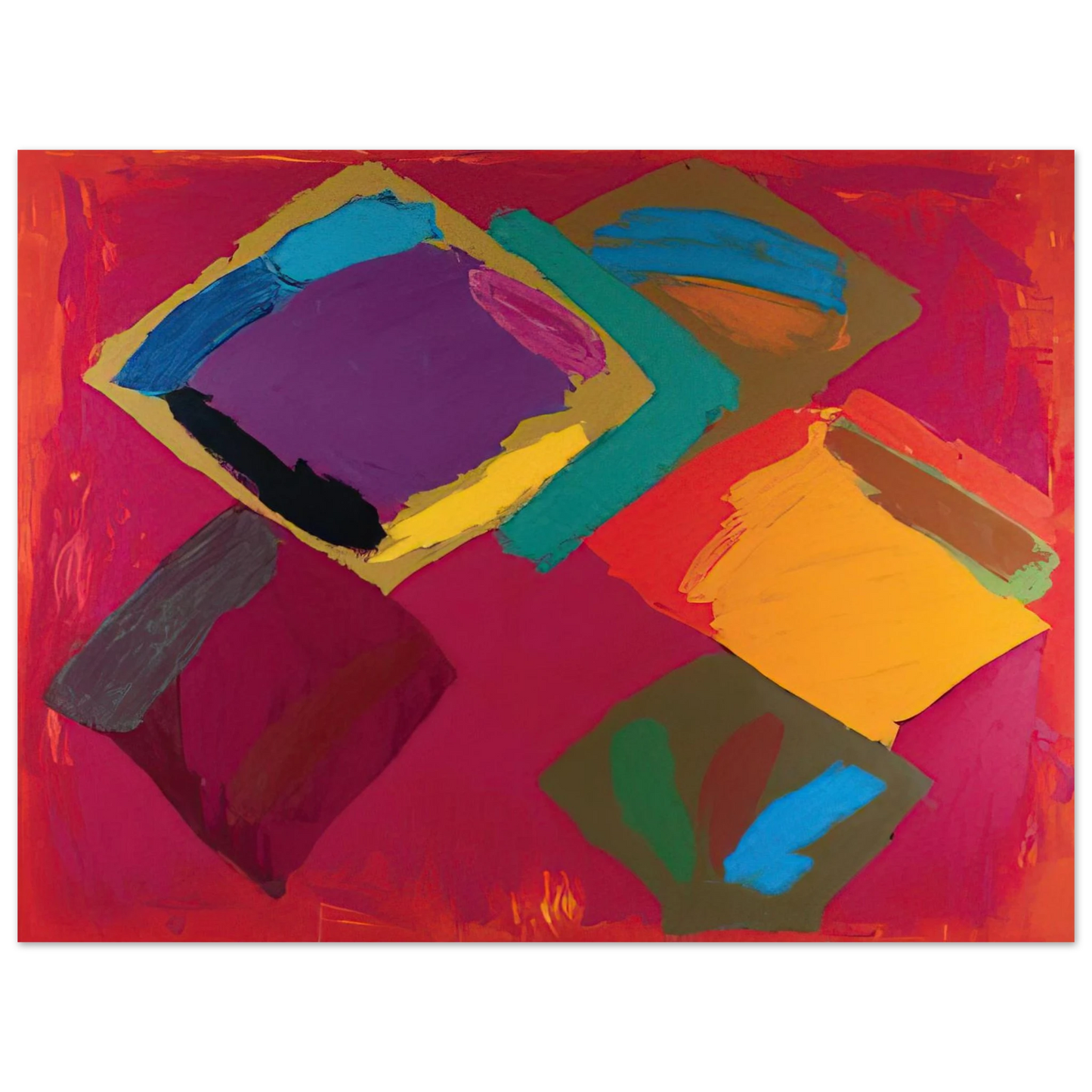 John Hoyland - Tiger Walk 3.4.81 - 1981  75x100 cm / 30x40inches Fine Art Poster