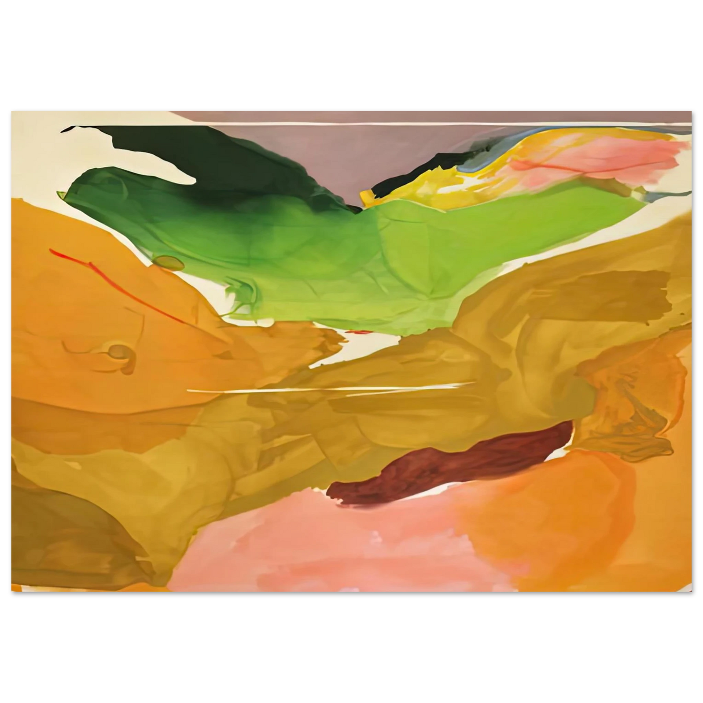 Helen Frankenthaler - Nature Abhors a Vacuum, 1973- Wall Art - 21x29.7 cm / 8x12" - Premium Wooden Framed Poster With Fine Art Paper-canvas - White frame