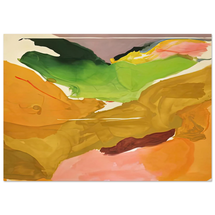 Helen Frankenthaler - Nature Abhors a Vacuum, 1973- Wall Art - 21x29.7 cm / 8x12" - Premium Wooden Framed Poster With Fine Art Paper-canvas - White frame