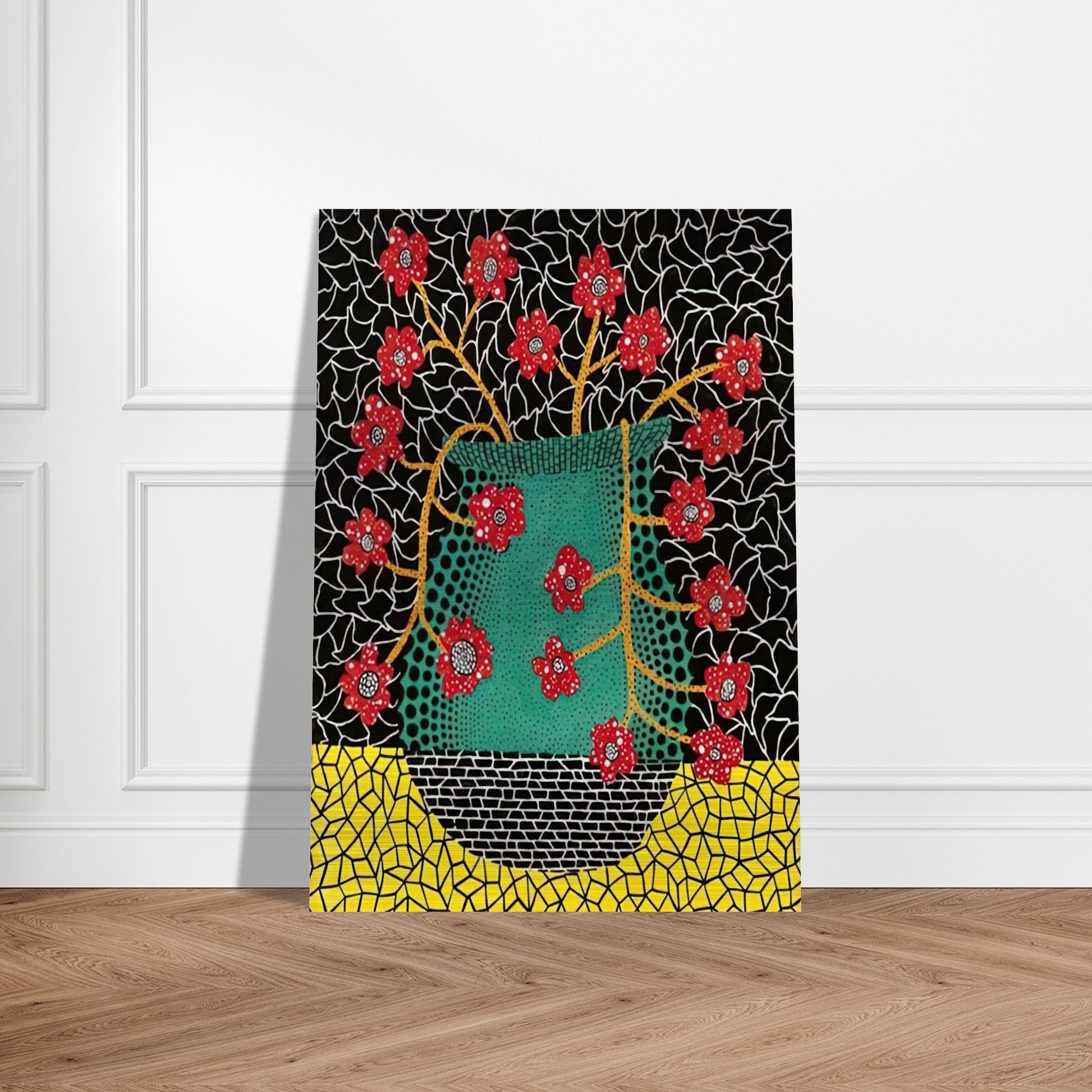 FLOWERS 1983 - Yayoi Kusama Brushed Aluminum Print - 70x100 cm / 28x40 inches | Yayoi Kusama Aluminum Print | Yayoi Kusama Prints