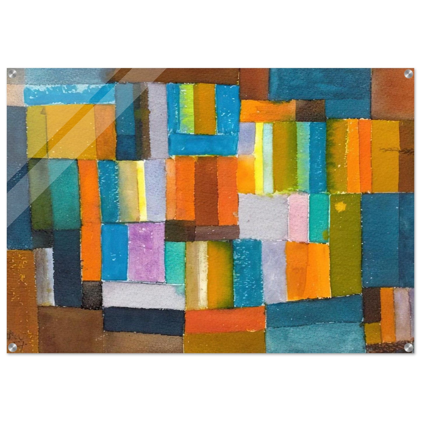 Composition in Orange and Blue-Green - 1957 - Johannes Itten Acrylic Print - 70x100 cm / 28x40″ inches