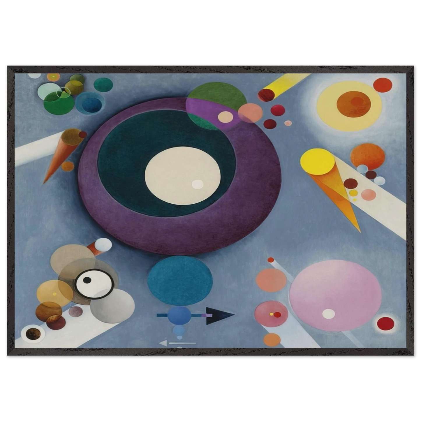 SPIRITUAL PLEASURES 1935 - Rudolf Bauer 70x100 cm / 28x40 inches Framed Art Print – Black Wooden Frame