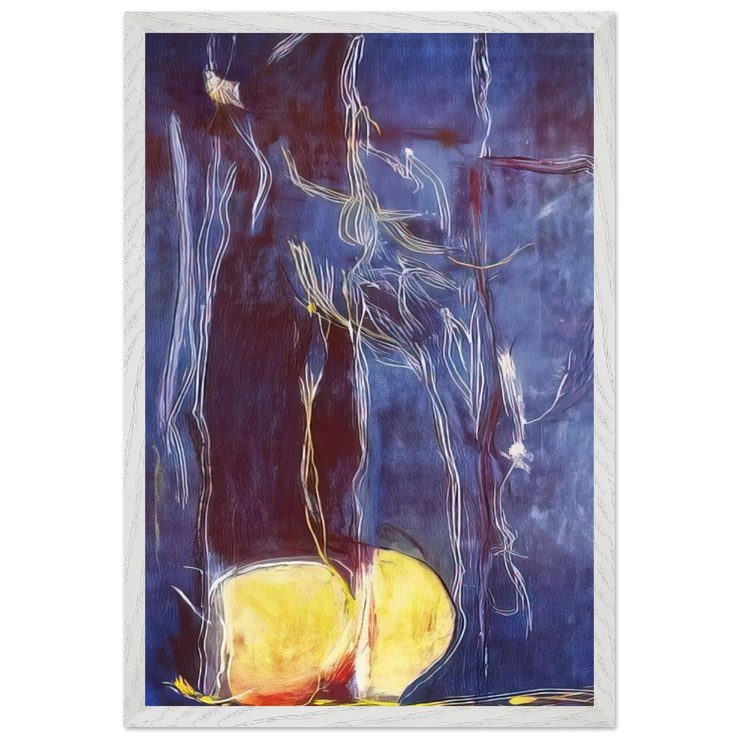 Helen Frankenthaler - All About Blue - 1994 Wall art - 70x100 cm / 28x40 inches - Premium Wooden Framed Poster With Fine Art Paper-canvas - Black frame