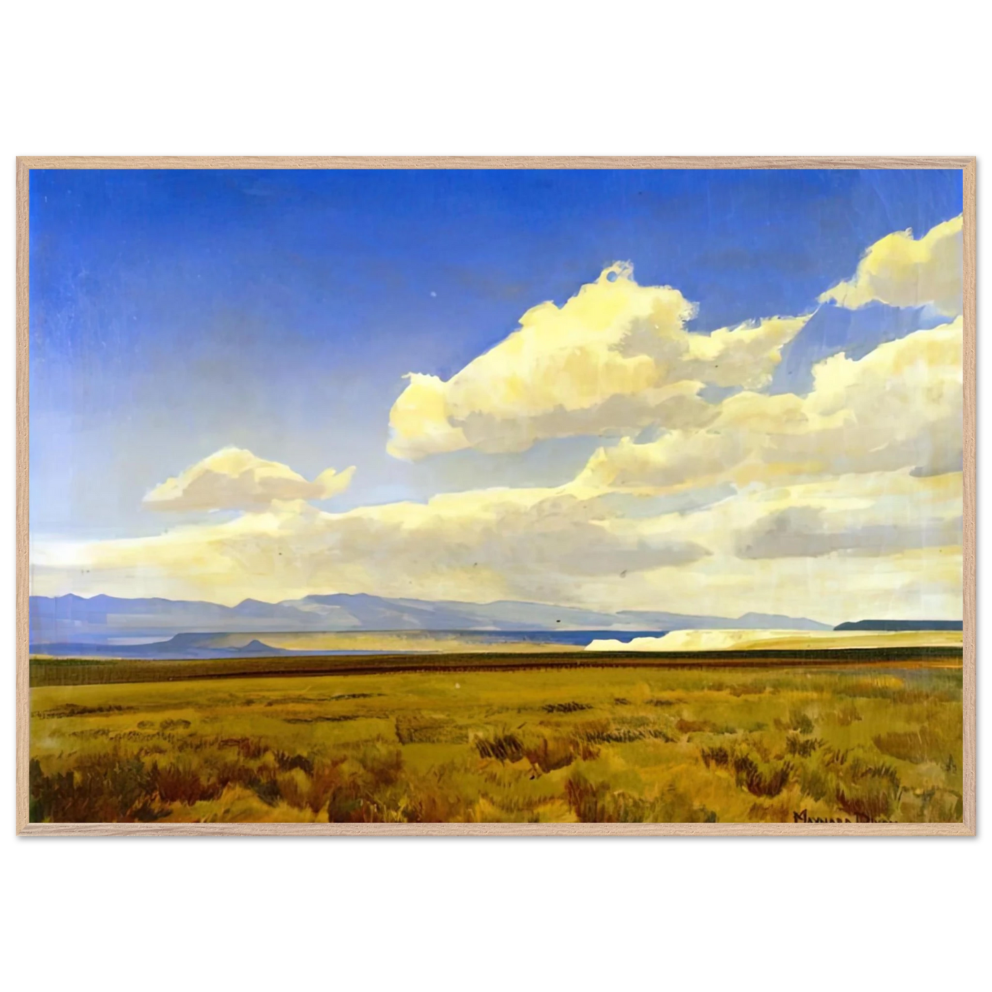 Maynard Dixon - WIND OF WYOMING 1936 Wall art - 15x20 cm / 6x8 inches - Premium Wooden Framed Poster With Fine Art Paper-canvas - Wood frame