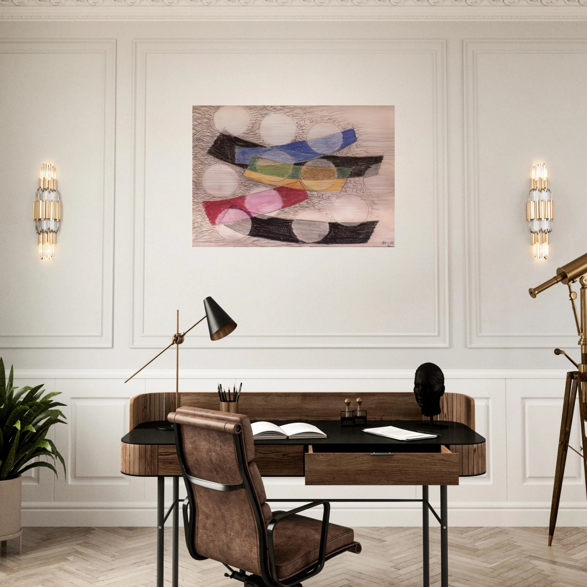 Floating Forms - Laszlo Moholy-Nagy Brushed Aluminum Print - 70x100 cm / 28x40 inches | Laszlo Moholy-Nagy Aluminum Print | Laszlo Moholy-Nagy Prints
