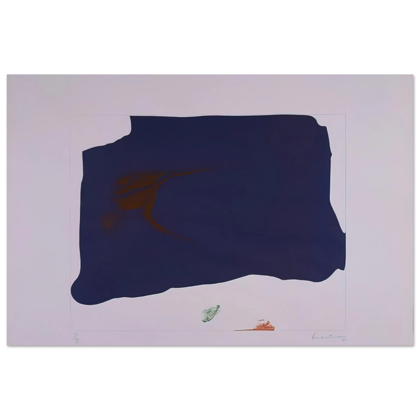 Helen Frankenthaler - Variation II on Mauve Corner - 1969 Wall art - 21x29.7 cm / 8x12" - Fine Art Poster-canvas - -