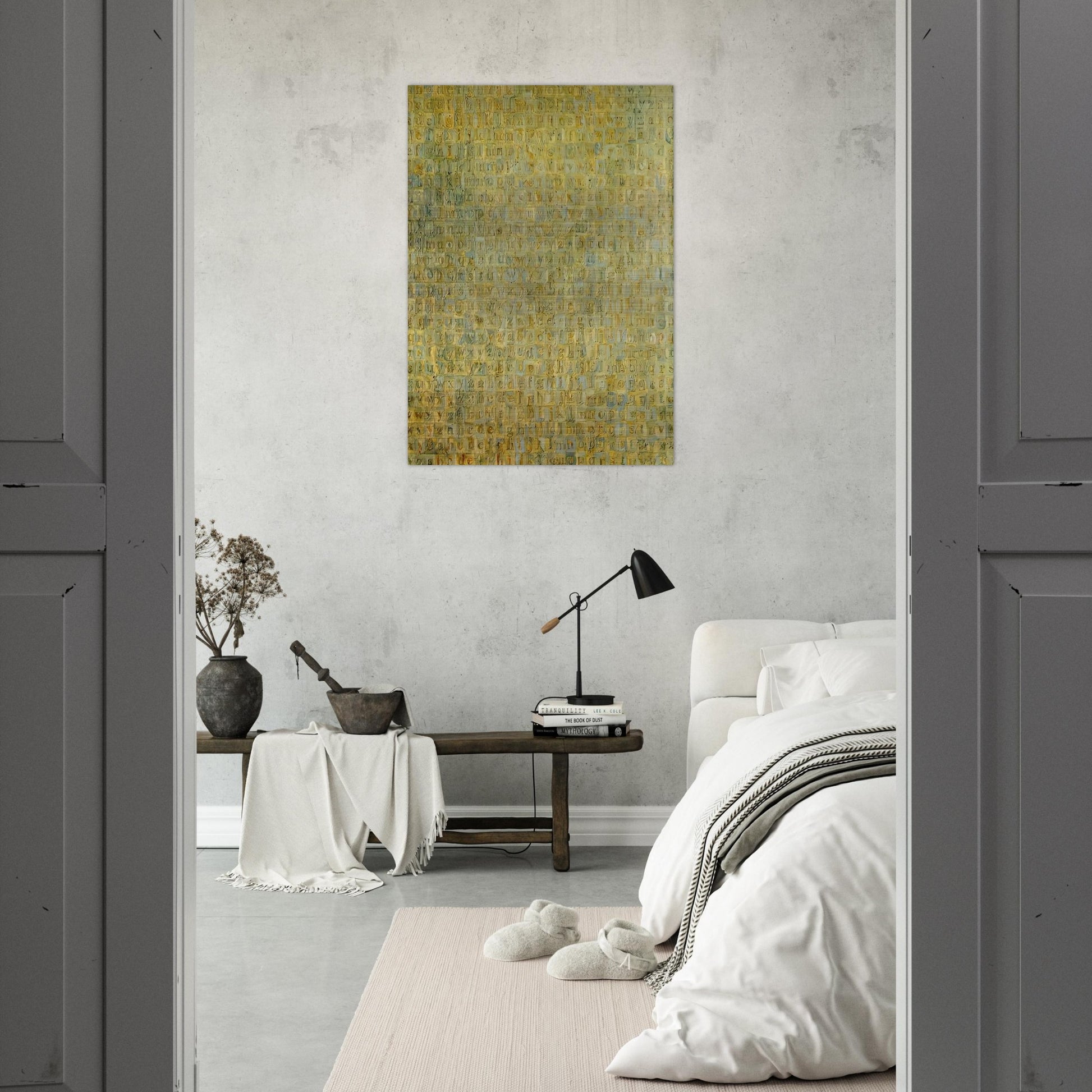 GREY ALPHABETS - Jasper Johns Brushed Aluminum Print - 70x100 cm / 28x40 inches | Jasper Johns Aluminum Print | Jasper Johns Prints