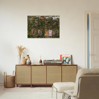 Home Sweet Home Cottage, East Hampton - Childe Hassam Brushed Aluminum Print - 70x100 cm / 28x40 inches | Childe Hassam Aluminum Print | Childe Hassam Prints