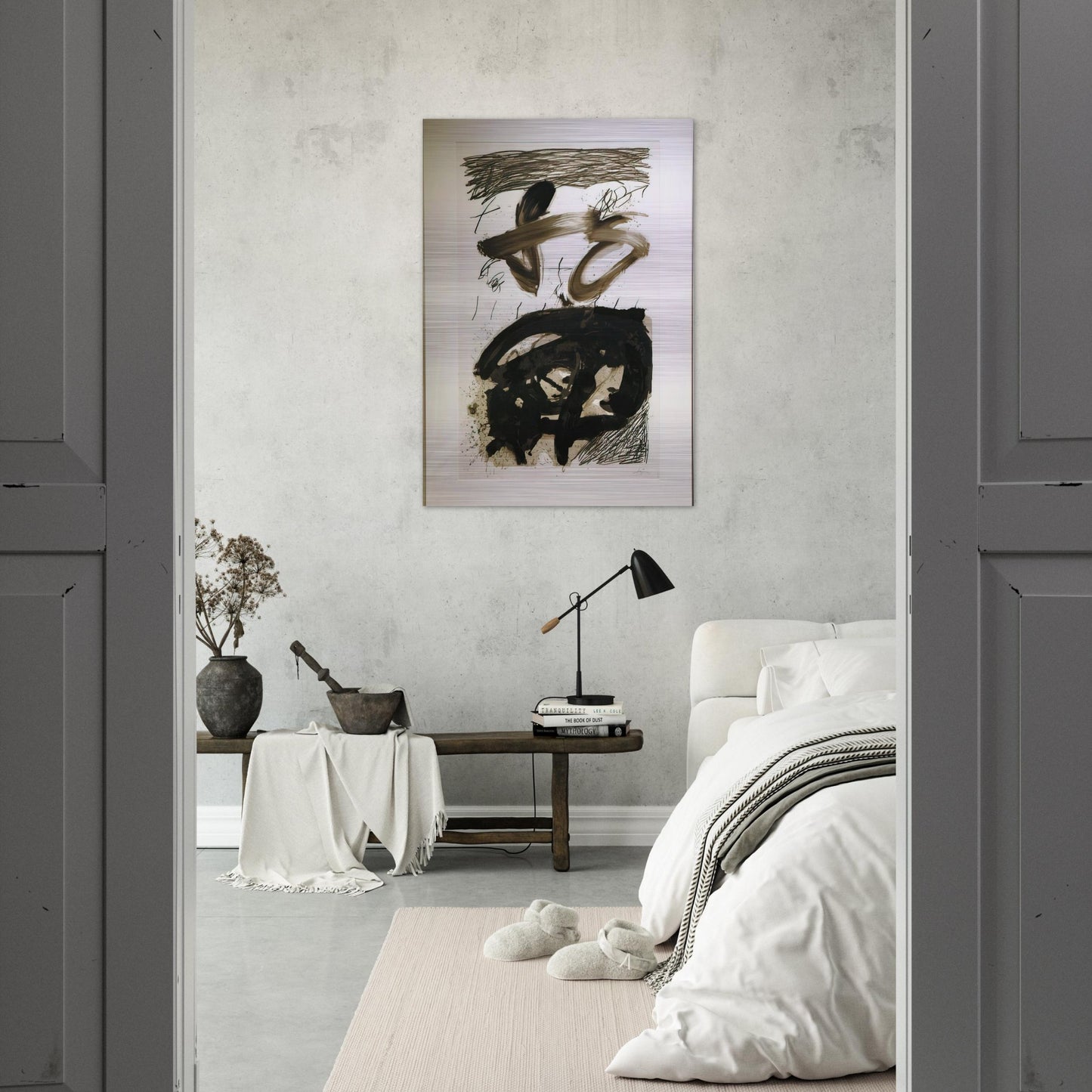 CALLIGRAPHIQUE 1987 - Antoni Tapies Brushed Aluminum Print - 70x100 cm / 28x40 inches | Antoni Tapies Aluminum Print | Antoni Tapies Prints