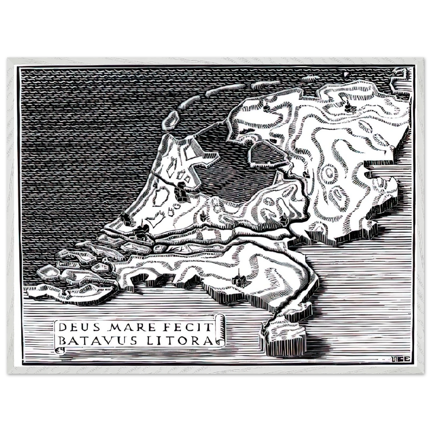 MC Escher - ESCHER (28) Wall Art - 30x40 cm / 12x16 inches - Premium Wooden Framed Poster With Fine Art Paper-canvas - Black frame