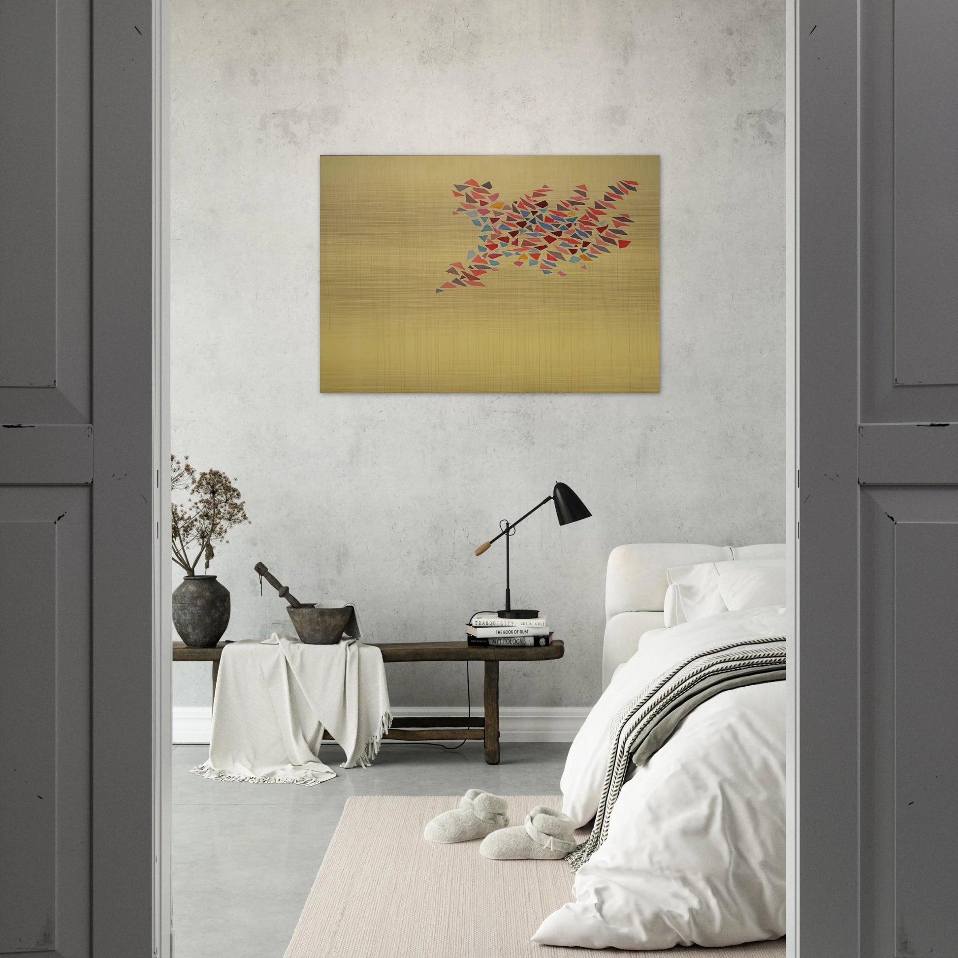 Colors on Pale Yellow - 1975 - Robert Goodnough Brushed Aluminum Print - 70x100 cm / 28x40 inches | Robert Goodnough Aluminum Print | Robert Goodnough Prints