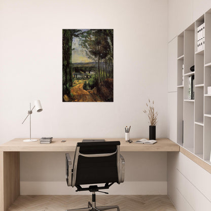 Road, Trees and Lake - Paul Cézanne Brushed Aluminum Print - 70x100 cm / 28x40 inches | Paul Cézanne Aluminum Print | Paul Cézanne Prints