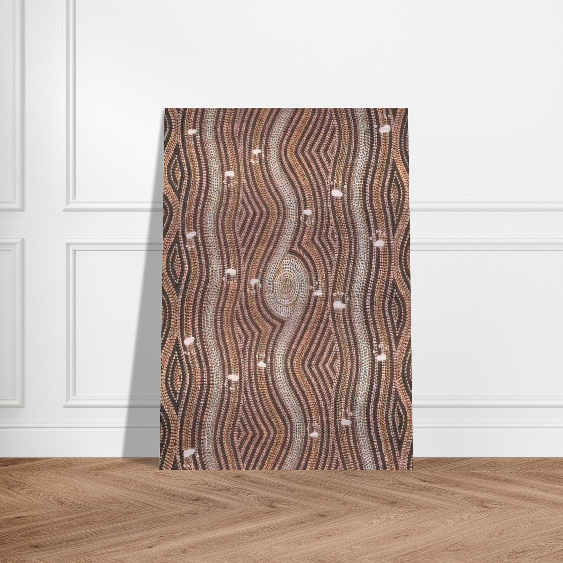Possum Dreaming - 1985 - Clifford Possum Tjapaltjarri Brushed Aluminum Print - 70x100 cm / 28x40 inches | Clifford Possum Tjapaltjarri Aluminum Print | Clifford Possum Tjapaltjarri Prints