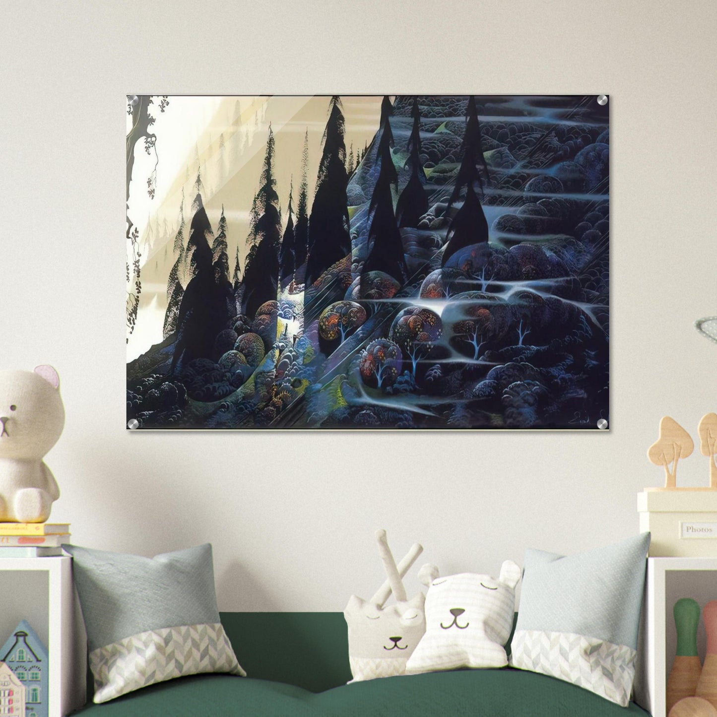 Black Spruce - Eyvind Earle Acrylic Print - 70x100 cm / 28x40″ inches