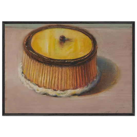 Lemon Cake - 1997 - Wayne Thiebaud 70x100 cm / 28x40 inches Framed Art Print – Black Wooden Frame