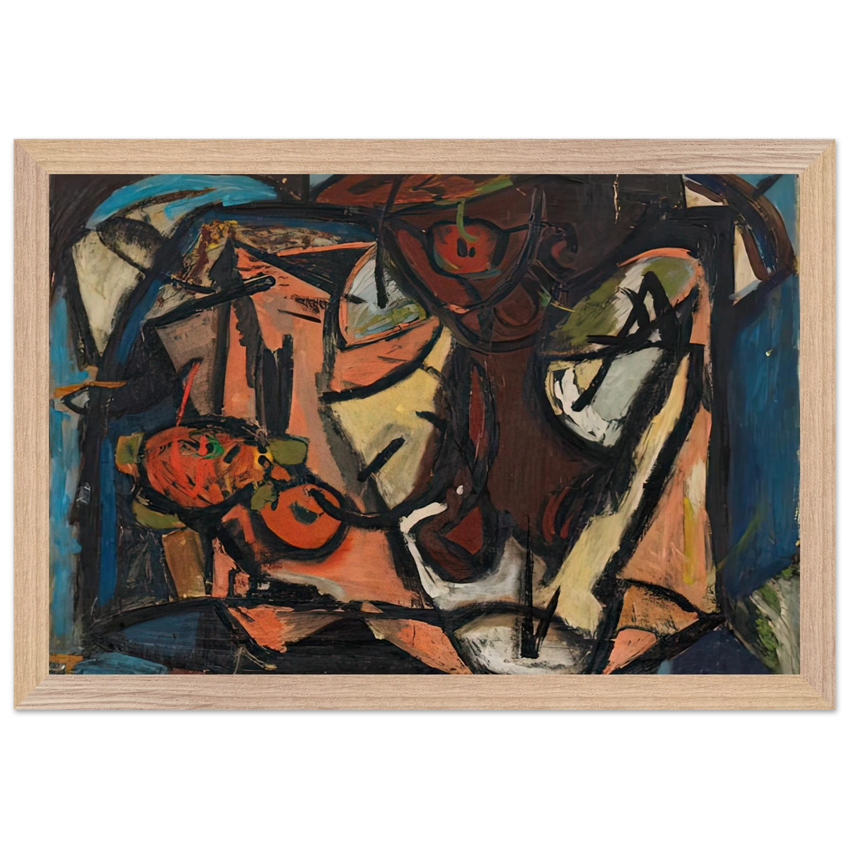 Helen Frankenthaler - Still Life, 1948- Wall Art - 21x29.7 cm / 8x12" - Premium Wooden Framed Poster With Fine Art Paper-canvas - Black frame