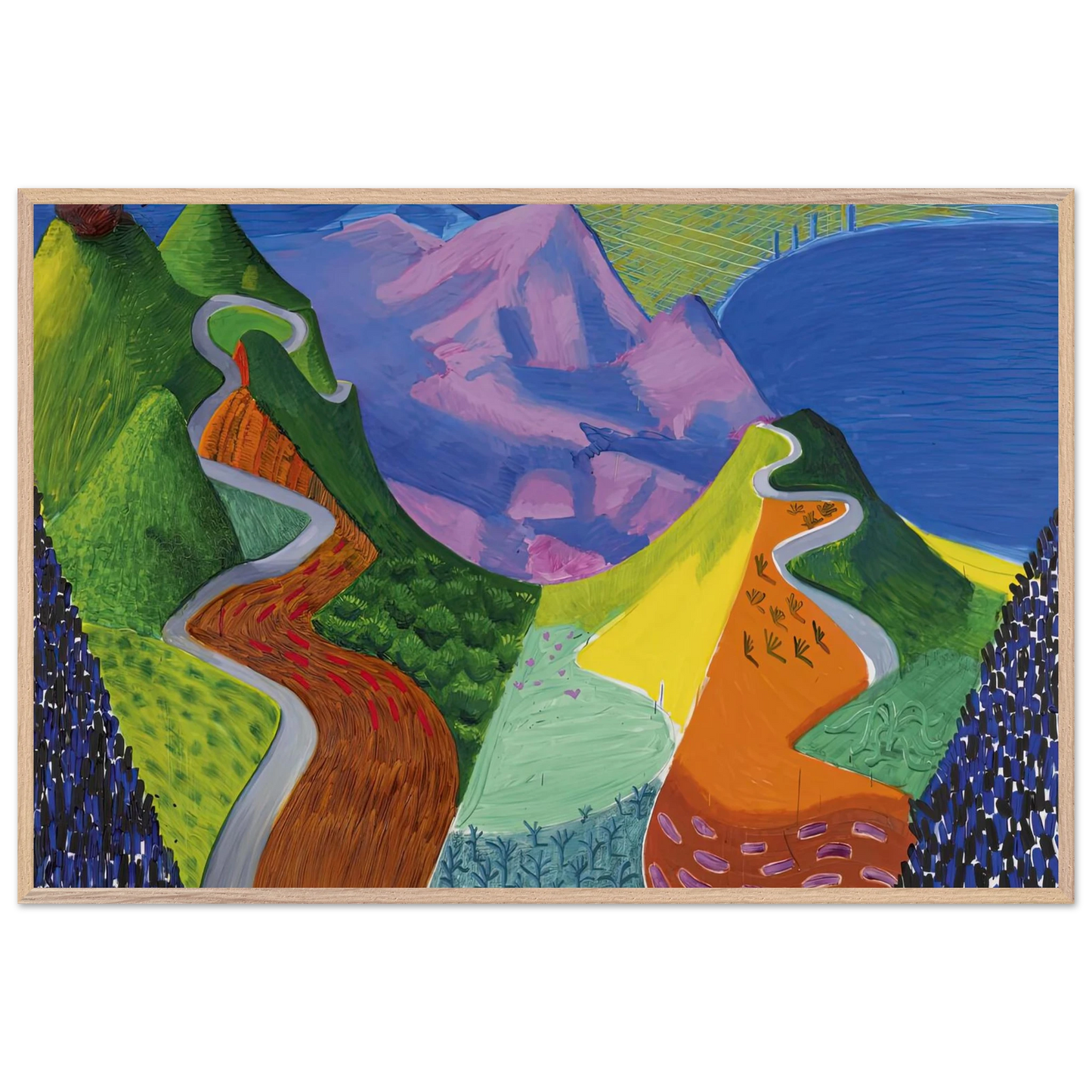 David Hockney - David Hockney Wall art - 30x40 cm / 12x16 inches - Premium Wooden Framed Poster With Fine Art Paper-canvas - Wood frame