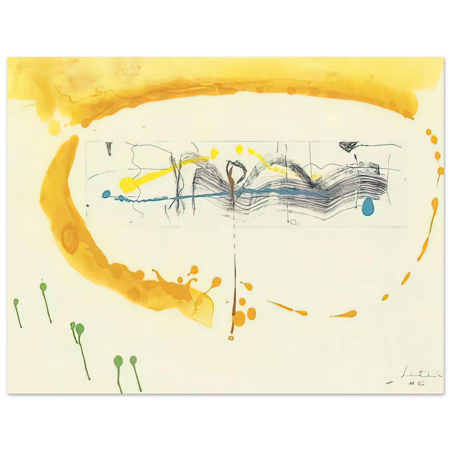 Helen Frankenthaler - Making Music - 2000 Wall art - A3 (29.7 x 42  cm) - Premium Wooden Framed Poster With Fine Art Paper-canvas - Wood frame