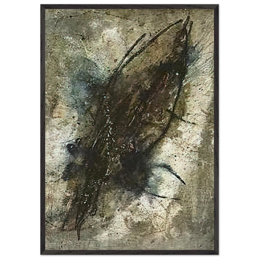 Aile de Papillon - Tachisme - Wols 70x100 cm / 28x40 inches Framed Art Print – Black Wooden Frame