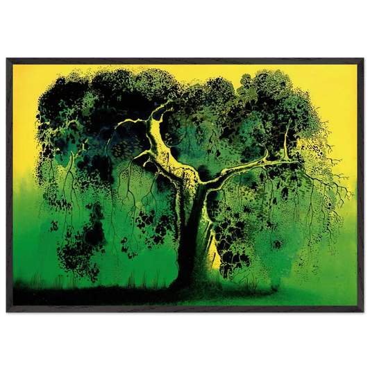 Sycamore - Eyvind Earle 70x100 cm / 28x40 inches Framed Art Print – Black Wooden Frame
