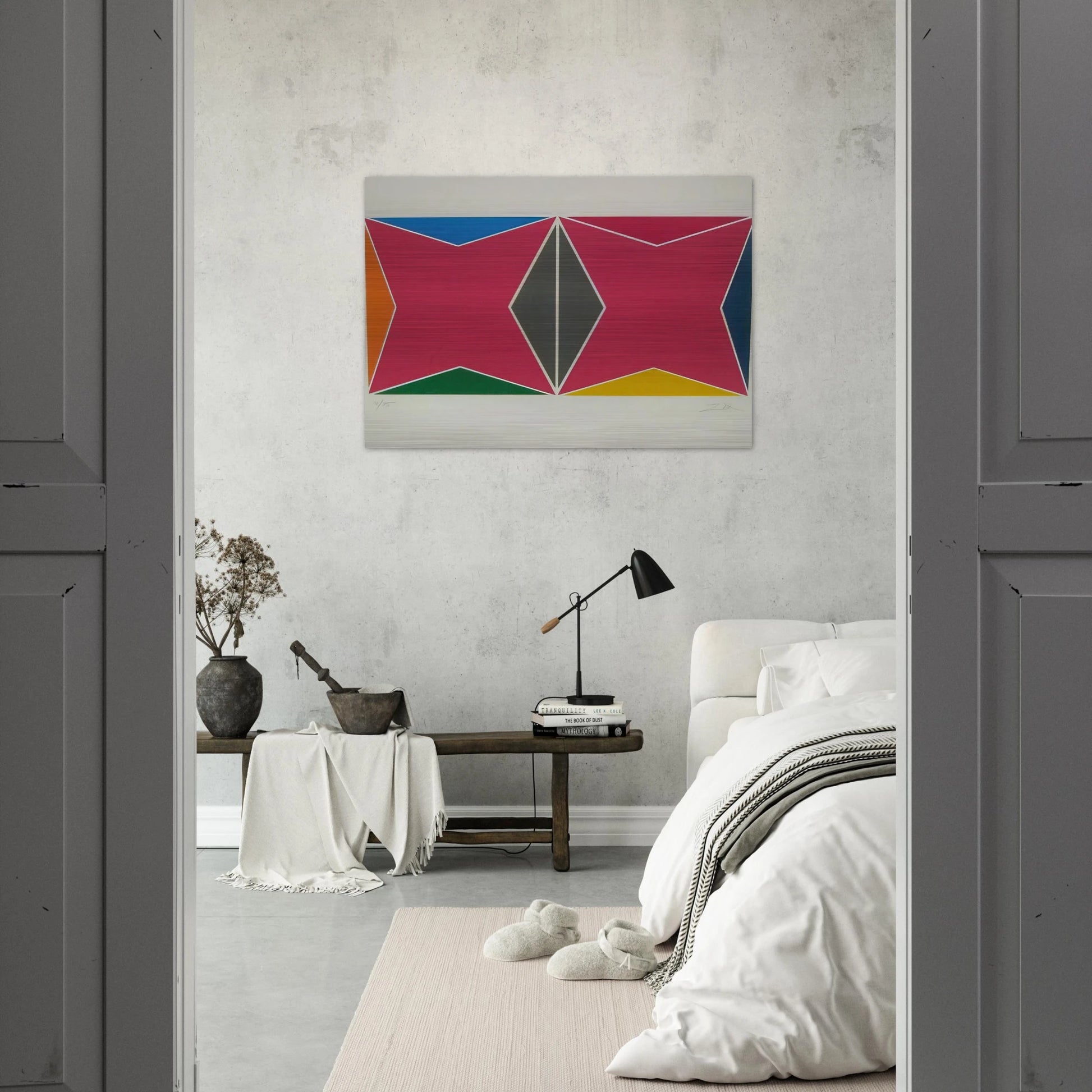 Geometric Composition - Hard Edge Painting - Larry Zox Brushed Aluminum Print - 70x100 cm / 28x40 inches | Larry Zox Aluminum Print | Larry Zox Prints