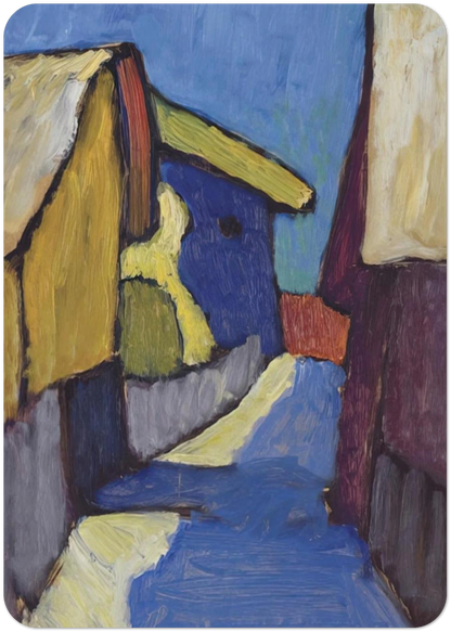 DORFSTRASSE IN BLAU By Gabriele Munter Pack of 10 Post Cards | Gabriele Munter Post Cards | A6 (10.5 x 14.8 cm) - 4.1 x 5.8 inches