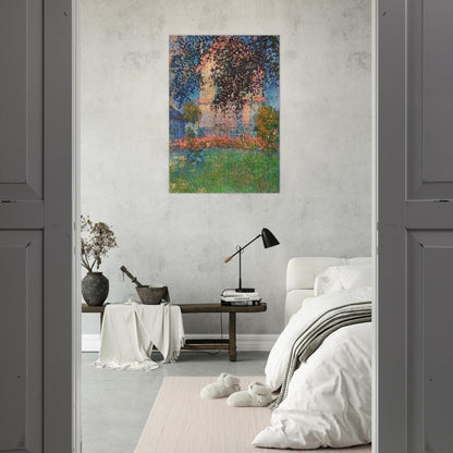 The Artist's House in Argenteuil - claude monet Brushed Aluminum Print - 70x100 cm / 28x40 inches | claude monet Aluminum Print | claude monet Prints