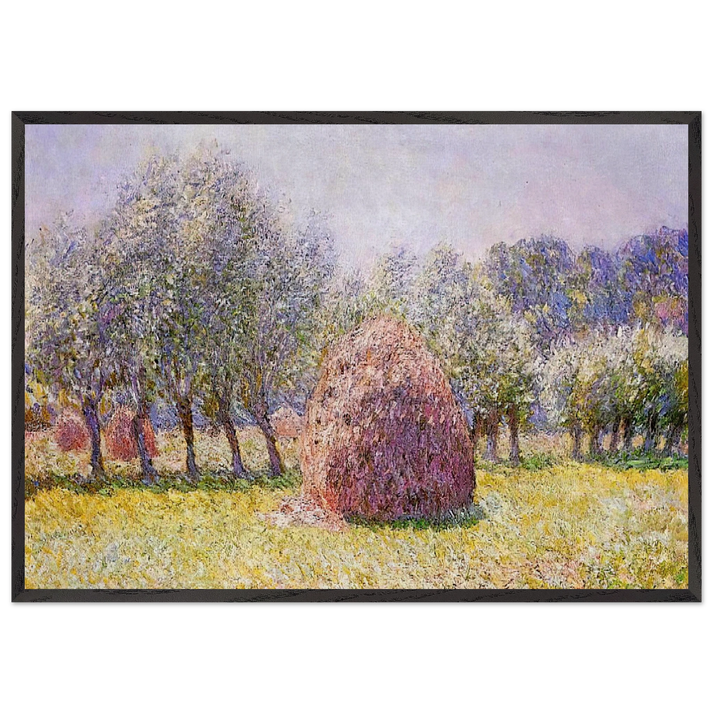 Haystack - claude monet 70x100 cm / 28x40 inches Framed Art Print – Black Wooden Frame
