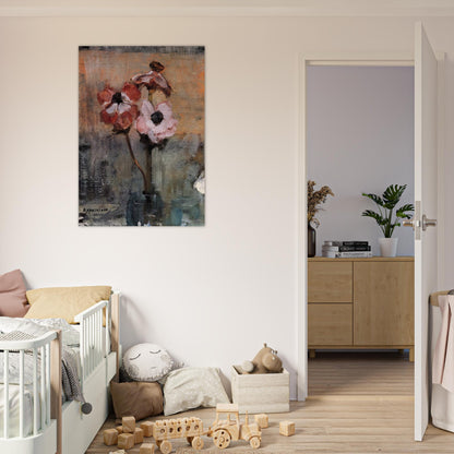 Anemones in a Vase - Piet Mondrian Brushed Aluminum Print - 70x100 cm / 28x40 inches | Piet Mondrian Aluminum Print | Piet Mondrian Prints