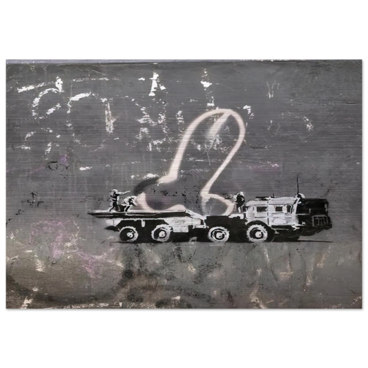KYIV VELYKA ZHYTOMYRSKA 13 2022 - Banksy Brushed Aluminum Print - 70x100 cm / 28x40 inches | Banksy Aluminum Print | Banksy Prints