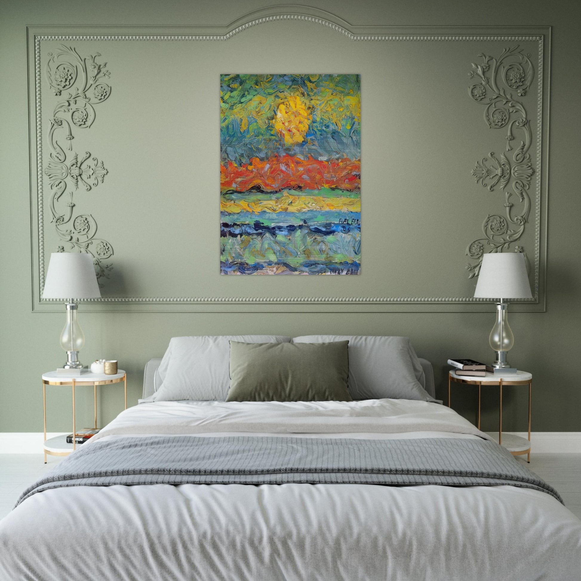 Landscape with Sun - Max Ernst Brushed Aluminum Print - 70x100 cm / 28x40 inches | Max Ernst Aluminum Print | Max Ernst Prints