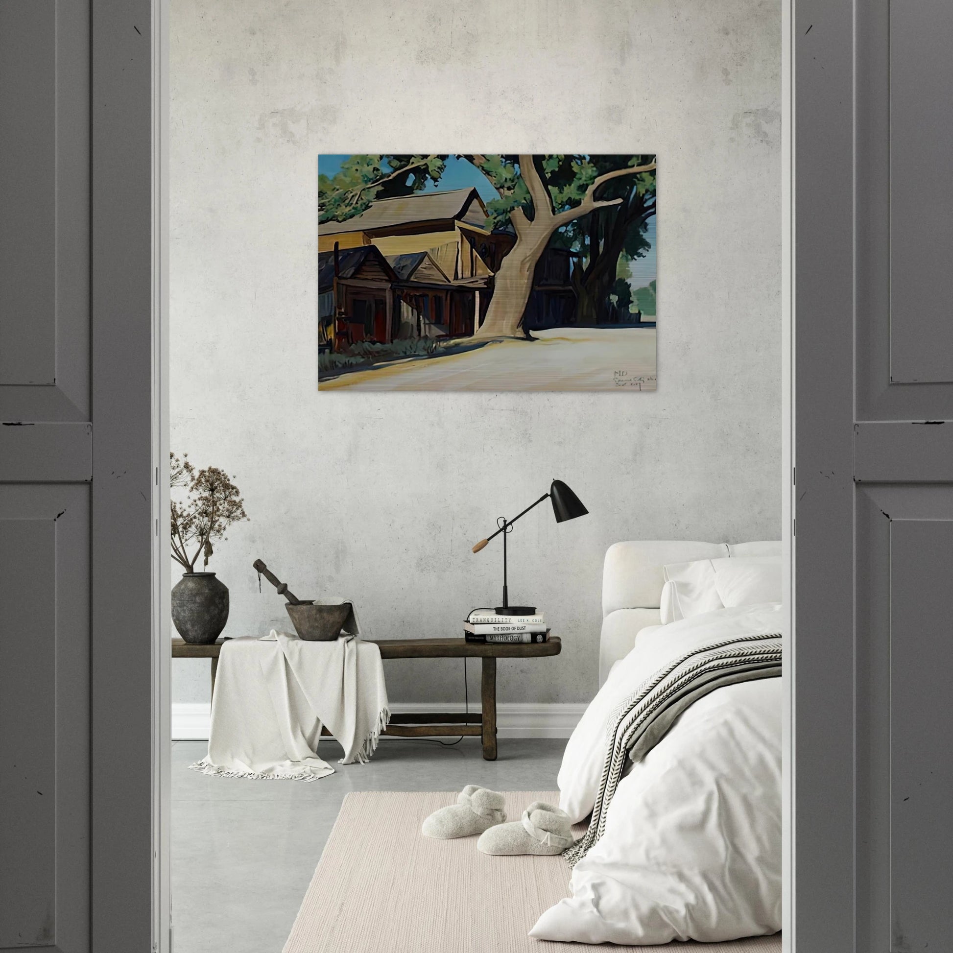 OLD CHINATOWN CARSON CITY NEVADA 1937 - Maynard Dixon Brushed Aluminum Print - 70x100 cm / 28x40 inches | Maynard Dixon Aluminum Print | Maynard Dixon Prints