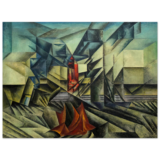 Lyonel Feininger - HARBOR MOLE 1913  75x100 cm / 30x40inches Fine Art Poster