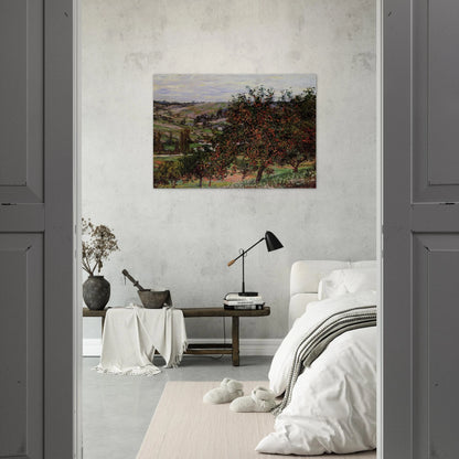 Apple Trees near Vetheuil - claude monet Brushed Aluminum Print - 70x100 cm / 28x40 inches | claude monet Aluminum Print | claude monet Prints