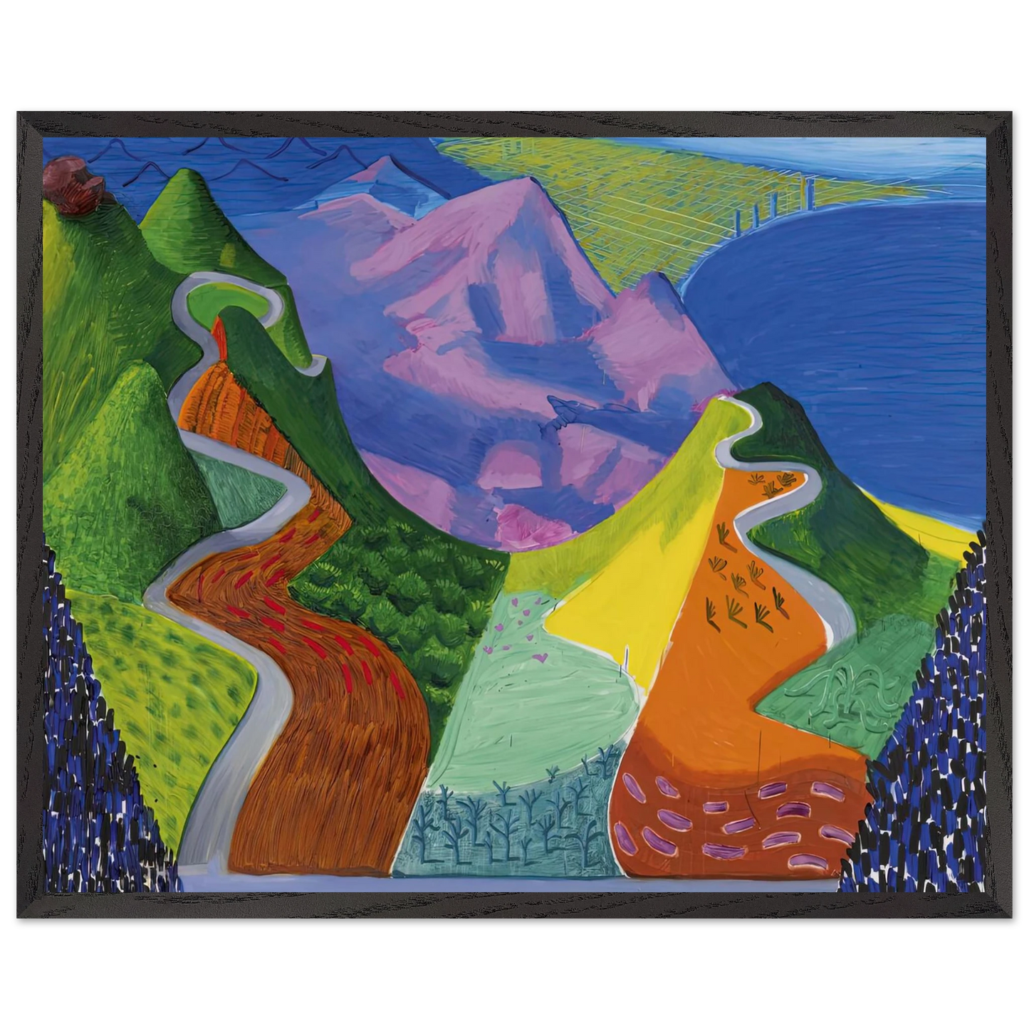 David Hockney - David Hockney Wall art - 60x90 cm / 24x36 inches - Premium Wooden Framed Poster With Fine Art Paper-canvas - Wood frame