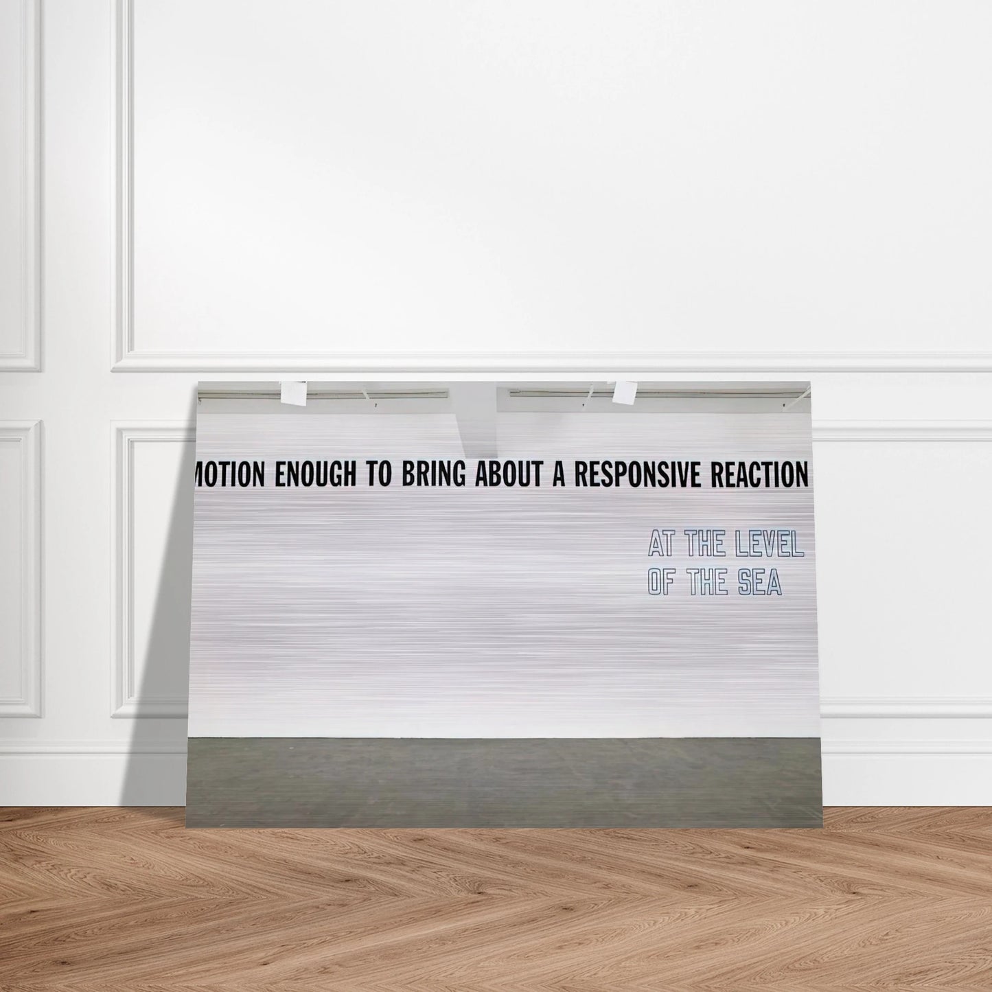 Motion Enough to Bring About... - 2008 - Lawrence Weiner Brushed Aluminum Print - 70x100 cm / 28x40 inches | Lawrence Weiner Aluminum Print | Lawrence Weiner Prints