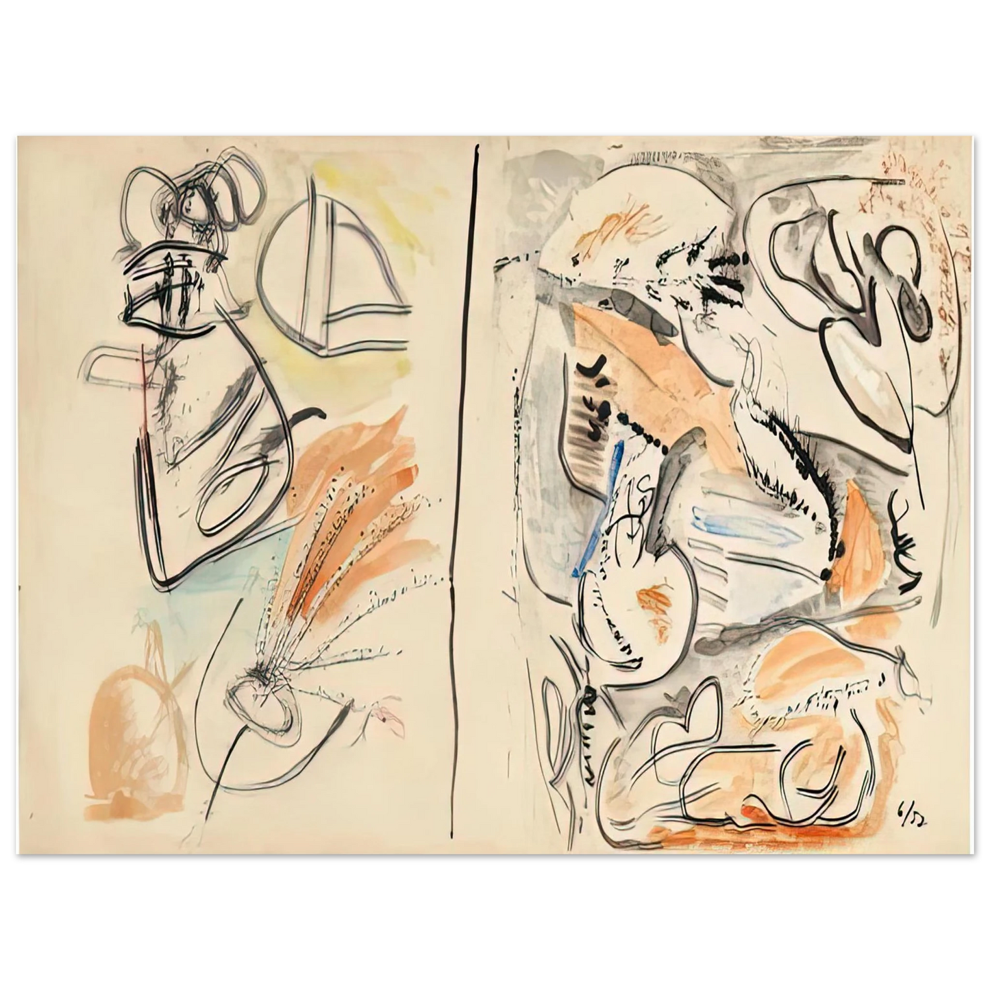 Helen Frankenthaler - Window Shade No. 2, 1952- Wall Art - 21x29.7 cm / 8x12" - Fine Art Poster-canvas - -