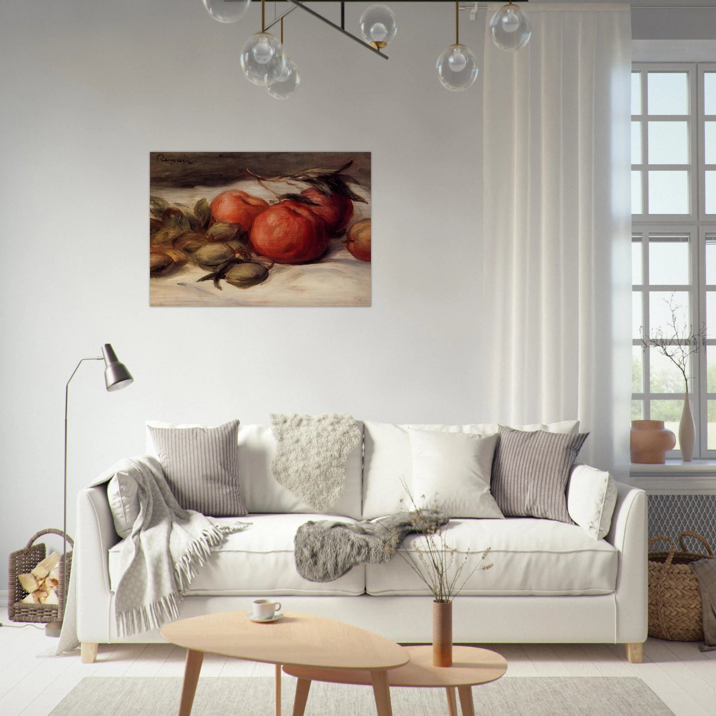 Still Life with Apples and Almonds - Pierre-Auguste Renoir Brushed Aluminum Print - 70x100 cm / 28x40 inches | Pierre-Auguste Renoir Aluminum Print | Pierre-Auguste Renoir Prints