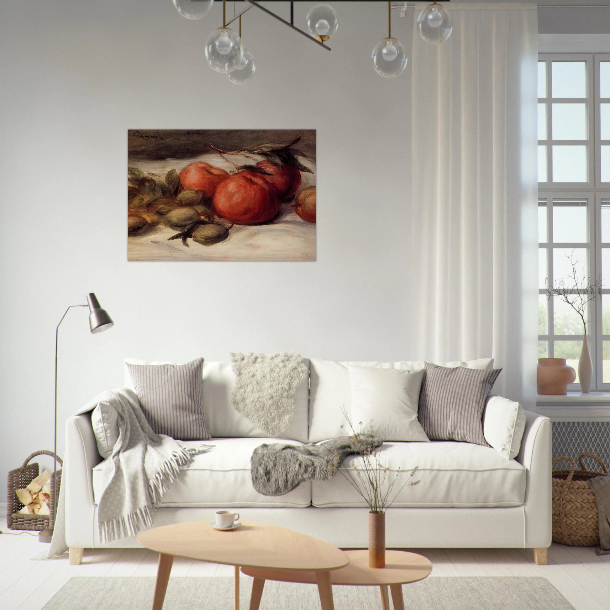 Still Life with Apples and Almonds - Pierre-Auguste Renoir Brushed Aluminum Print - 70x100 cm / 28x40 inches | Pierre-Auguste Renoir Aluminum Print | Pierre-Auguste Renoir Prints
