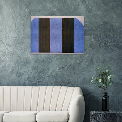 BLUE BLACK FIVE PANEL ZONE PAINTING 1998 - Robert Mangold Brushed Aluminum Print - 70x100 cm / 28x40 inches | Robert Mangold Aluminum Print | Robert Mangold Prints