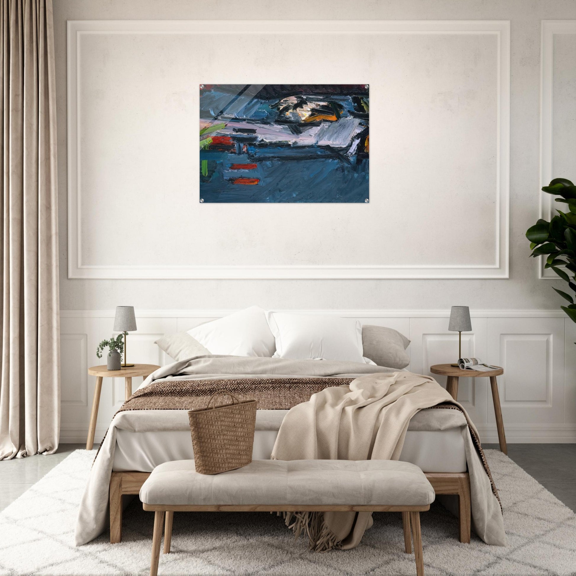 FIGURE ON A BED 1970 - Frank Auerbach Acrylic Print - 70x100 cm / 28x40″ inches | Frank Auerbach Wall Art | Frank Auerbach Prints