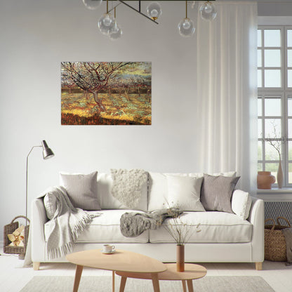 Apricot Trees in Blossom - Vincent van Gogh Brushed Aluminum Print - 70x100 cm / 28x40 inches | Vincent van Gogh Aluminum Print | Vincent van Gogh Prints