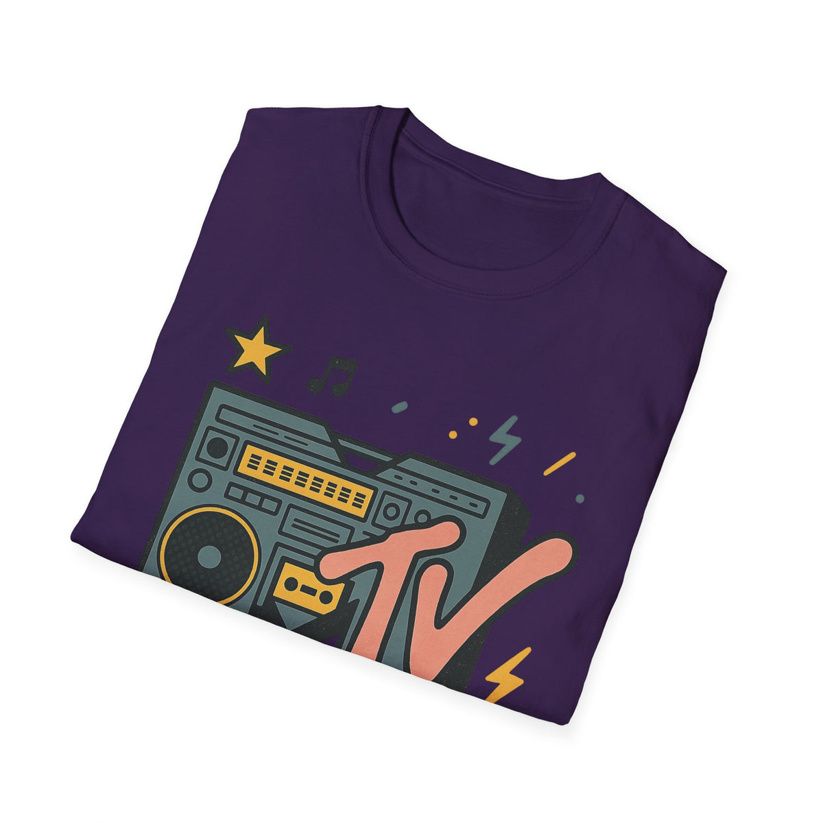 Retro MTV Vintage Leopardenmuster Musikfernsehen Grafik T-Shirt 80er 90er Throwback Unisex Band Shirt Animal Print Rock Style T-Shirt