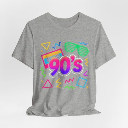 Oldschool-Musik der 90er – Arcade-Vibes. Klassischer 90er-Jahre-Vintage-Look. Retro-T-Shirt „I Heart The Nineties“ aus den 90ern.