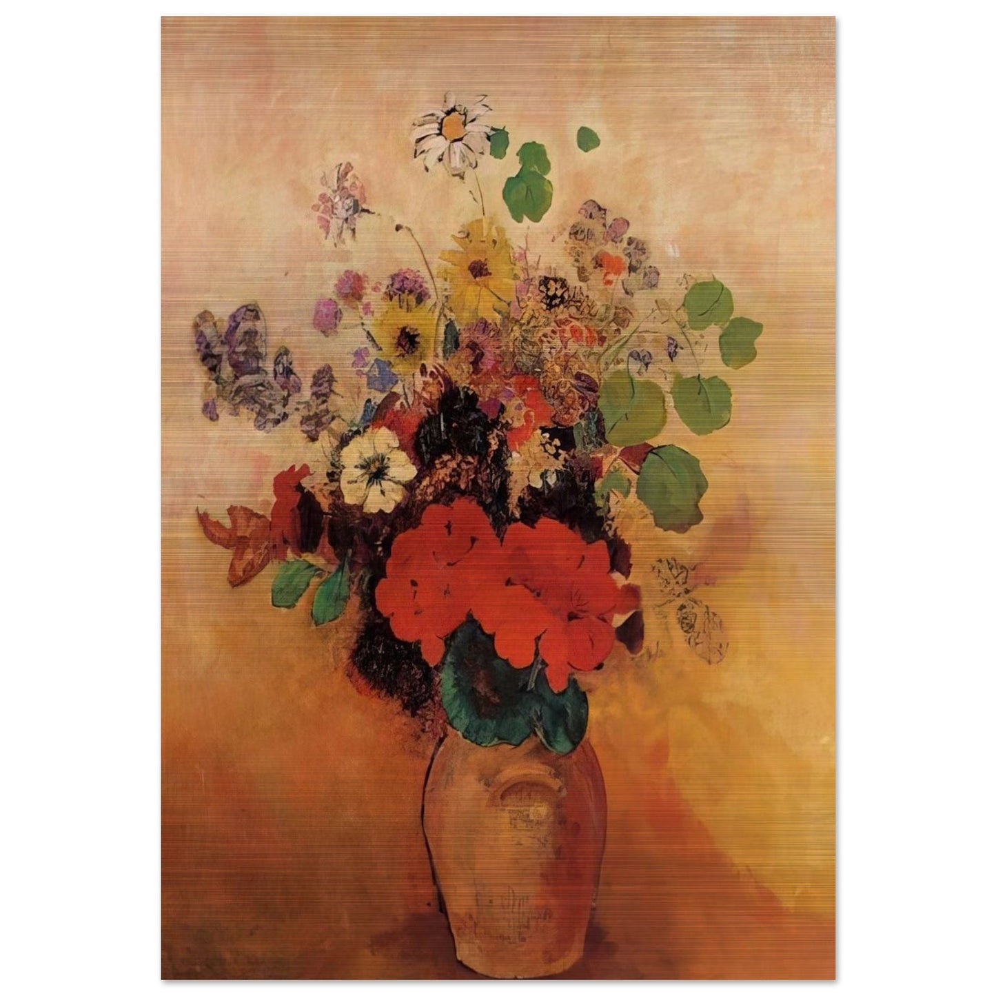 VASE OF FLOWERS 5 - Odilon Redon Brushed Aluminum Print - 70x100 cm / 28x40 inches | Odilon Redon Aluminum Print | Odilon Redon Prints