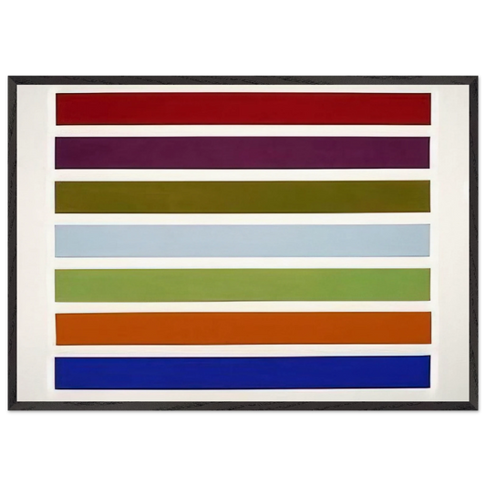 Wall Stripes No 3 - 1962 - Gene Davis 70x100 cm / 28x40 inches Framed Art Print – Black Wooden Frame