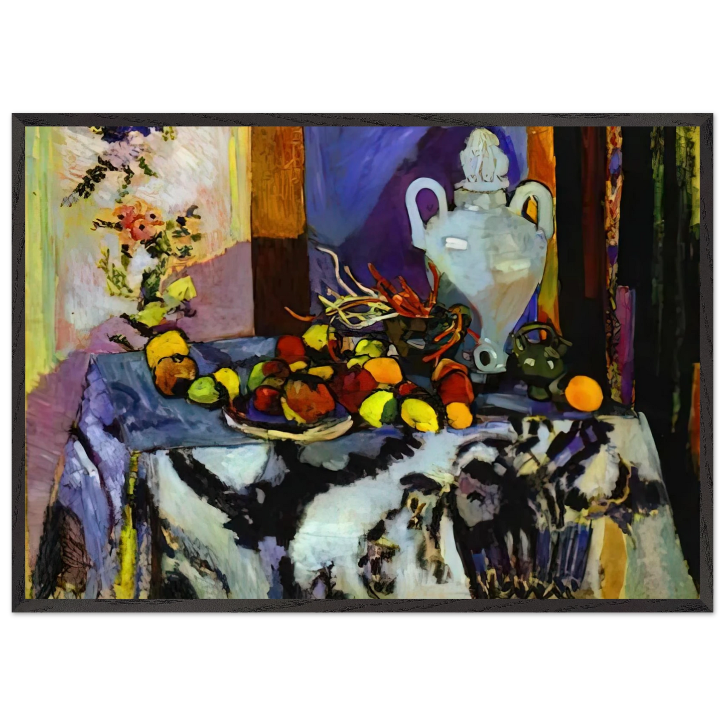 BLUE STILL LIFE - Henri Matisse 70x100 cm / 28x40 inches Framed Art Print – Black Wooden Frame